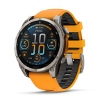 Garmin Fenix 8 - 47MM - Amoled Sapphire - Titanium With Spark Orange graphite Band