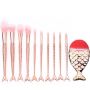 11 Piece Mermaid Make-up Brush Set - Golden