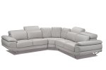 Dennis Corner Sofa. Fully Upholstered In 100% Leather - Light Grey