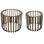 Metal And Glass Side Tables Set Of 2