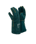 Green Leather Fully Welted Lined Gloves – 15CM Cuff