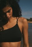 Padded One-shoulder Bikini Top - Black