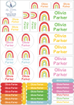 School Labels : Bright Rainbows Theme