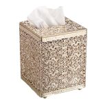 Sumnacon Tissue Box Cover Square Tissue Box With Lid Metal Tissue Box Holder Stylish Tissue Cover Cube Tissue Box Cover For Bath