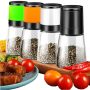 Premium Salt And Pepper Grinder Set Of 4 Salt Grinder Refillable Manual Salt And Pepper Mill Grinder Set Adjustable Ceramic Salt Mill Black Pepper Gri
