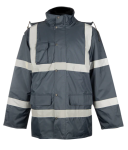 Navy Parka Jacket With Reflective Tape - Navy 5XL