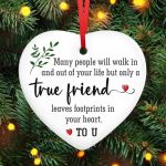 Oassie Christmas Friendship Gifts For Women Men - Ceramic Friends Christmas Ornaments 2025 - Friendship Ornaments For Tree Decor