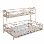 Home Details Mirrored Perfect For Perfumes Jewelry Makeup Cosmetic Organizer Stylish Decor In Rose Gold 2 Tier Vanity Tower