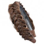 Gledola Wide Braided Headband With Teeth Braids Hairband With Tooth Synthetic Hair Band Plaited Hairband For Women W-auburn