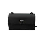 Luxe Chain Flap Crossbody- Black