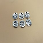 20PCS Antique Silver Lettering Made With Love Alloy Charms For Diy Jewelry Accessories Pendant Supplies