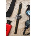 Robby Sailcloth Effect Performance Watch Strap In Black Orange - 24MM Silver