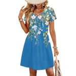 Summer Dresses For Women 2026 Empire Waisted Maternity Dress Short Sleeve V Neck Casual Dresses With Pockets