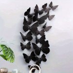 12PCS 3D Butterfly Wall Decor Stickers - Plastic Hanging Butterfly Decorations For Room Window Wedding Party - Self-adhesive Pvc