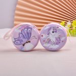 1PC Fashion Cartoon Unicorn Coin Purse For Girls Purple Butterfly Students Wallet Earphone Storage Bag