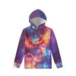Wellflyhom Phoenix Kids Hoodies For Girls Size 14-16 Graphic Pullover Galaxy Sweatshirts With Kangaroo Pocket Long Sleeve Tops C