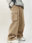 Boys Outdoor Baggy Cargo Pants Wide-leg Four-season Casual Wear With Multiple Pockets