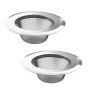 Kitchen Sink Strainer Stainless Steel Drain Filter 2 Pack Anti Clogging
