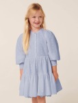 Goldie Girls Puff Sleeve Dress - 10-12 Yrs Pacific Blue