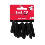 Basics Hair Bands Black 8PCS