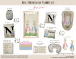 Cot Duvet Bedding Beige Watercolour P Rabbit Set