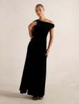 Winslet Off Shoulder Velvet Dress - 20 Black