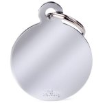 Myfamily Large Round Pet Id Tag - Chrome Brass Waggs Online Pet Shop
