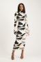 Yolanda Poloneck Bodycon Dress - Geo Print - XS