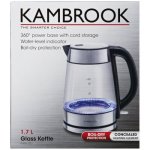 Kambrook 1.7l Cordless Glass Kettle in Blue