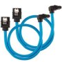 CC-8900281 Premium Sleeved Sata L-shaped Connector Cable 0.3M Blue