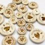 50pcs 15mm/20mm/25mm Heart Wood Buttons Sewing Scrapbooking Gift Handwork Home Clothing Decor Wooden Decorative Handmade
