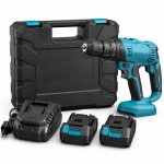 Rechargeable Cordless Drill Kit With 2 Batteries Charger & Carry Case Portable Electric Drill Driver For Home Diy Repairs Furnit