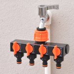 1PC 4 Way Garden Hose Splitters Diverter Tap Hose Connector Hose Splitter Water Distributor With 4 Individual On-off Switch For