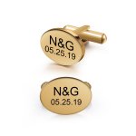 CAS103812 - Personalized Stainless Steel Cufflinks Available Gold Or Silver Color - Silver Stainless Steel