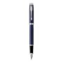 Im Medium Nib Fountain Pen Matte Blue With Chrome Trim Blue Ink - Presented In A Gift Box