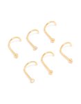 Goldair Gold Plated Surgical Steel Nose Studs 6-PACK