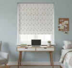 White Window Blind With Pastel Dandelions Design