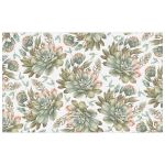 Beautiful Succulents On White Rectangle Tablecloth