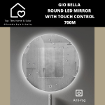 Gio Bella Round LED Mirror With Touch Control - 700M
