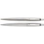 Jotter Ballpoint Pen & Pencil Set - Medium Nib Black Ink Stainless Steel With Chrome Trim - Presented In Gift Box