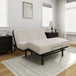 Flexispot Adjustable Bed Frame Base Queen Size Segmented Design Easy Assemble Oxford Fabric Bedspread Wired Remote Whisper Quiet