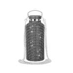 Rhinestone Decor Double Walled Stainless Steel Insulated Bottle - Black - 750ML