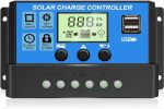 Upgraded 30A Solar Charge Controller 12V 24V Solar Panel Regulator With Adjustable Lcd Display Dual USB Port Timer Setting Pwm