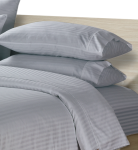 Simon Baker 250 Thread Count Egyptian Cotton Stripe Sheet Set Silver Various Sizes - Queen XL 4PCE