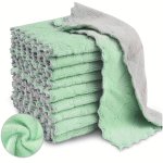 10PCS Microfiber Dish Cloths Thickened Coral Velvet Double-sided Dish Towels Soft Absorbent Towels Strong Stain Removal Scouring