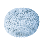 Light Blue Round Floor Pouf