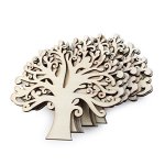 Vorcool 10PCS Blank Wooden Tree Embellishments For Diy Crafts Embellishments Wood Color