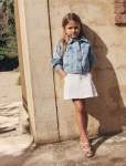 Kristen Girls Denim Emb Crop Jacket - 10-12 Yrs Stem Floral