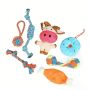 7-PIECE Pet Dog Toy Set Rope Chew Teething Toys For Puppy Play