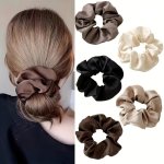 5PCS Elegant Satin Scrunchies For Girls - Perfect Hair Accessories For Parties & Holidays